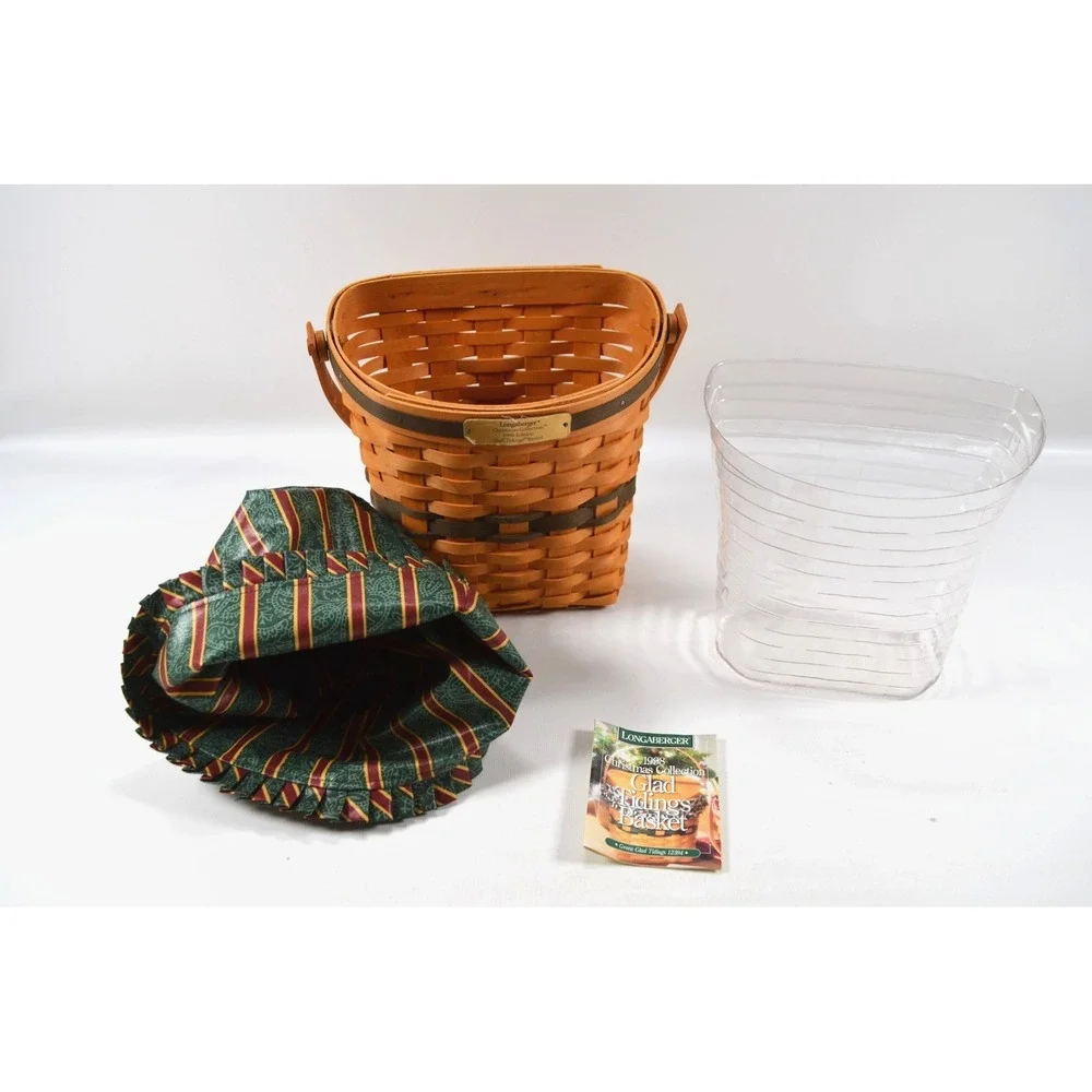 Vtg 1998 Longaberger Christmas Coll. Glad Tidings‎ Basket Protector Cloth Liner
